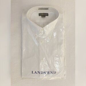 Lands' End no-iron pinpoint oxford dress shirt (NWT)